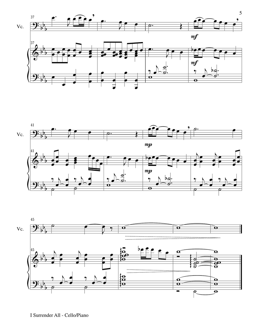 Gary Lanier: 3 BEAUTIFUL HYMNS (Duets for Cello & Piano) Gary Lanier: 3 BEAUTIFUL HYMNS (Duets for Cello & Piano) Piano scores gallery preview page 6