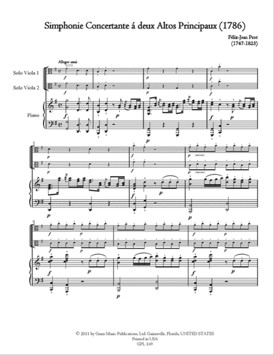 Simphonie Concertante (1786) for 2 Violas and Orchestra Viola scores gallery preview page 2