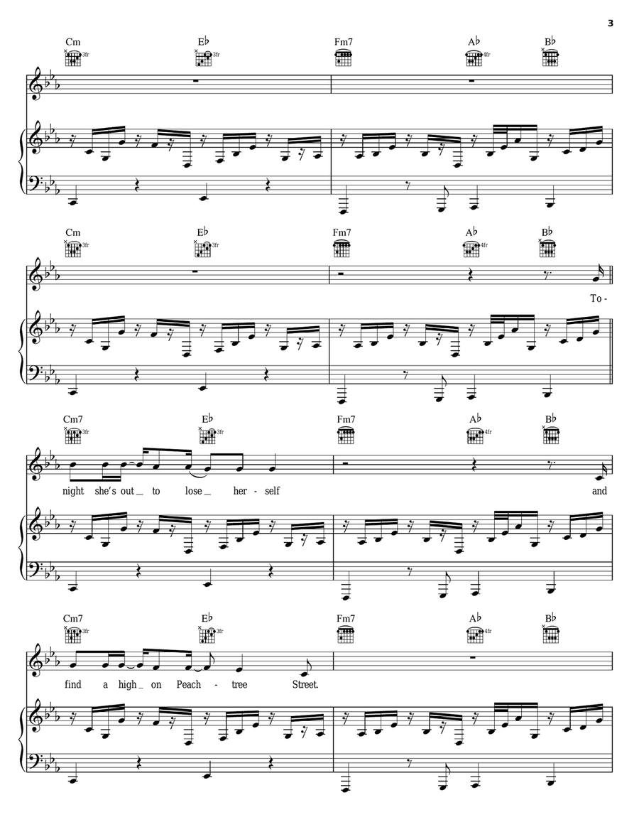 Neon Piano, Vocal, Guitar scores gallery preview page 3
