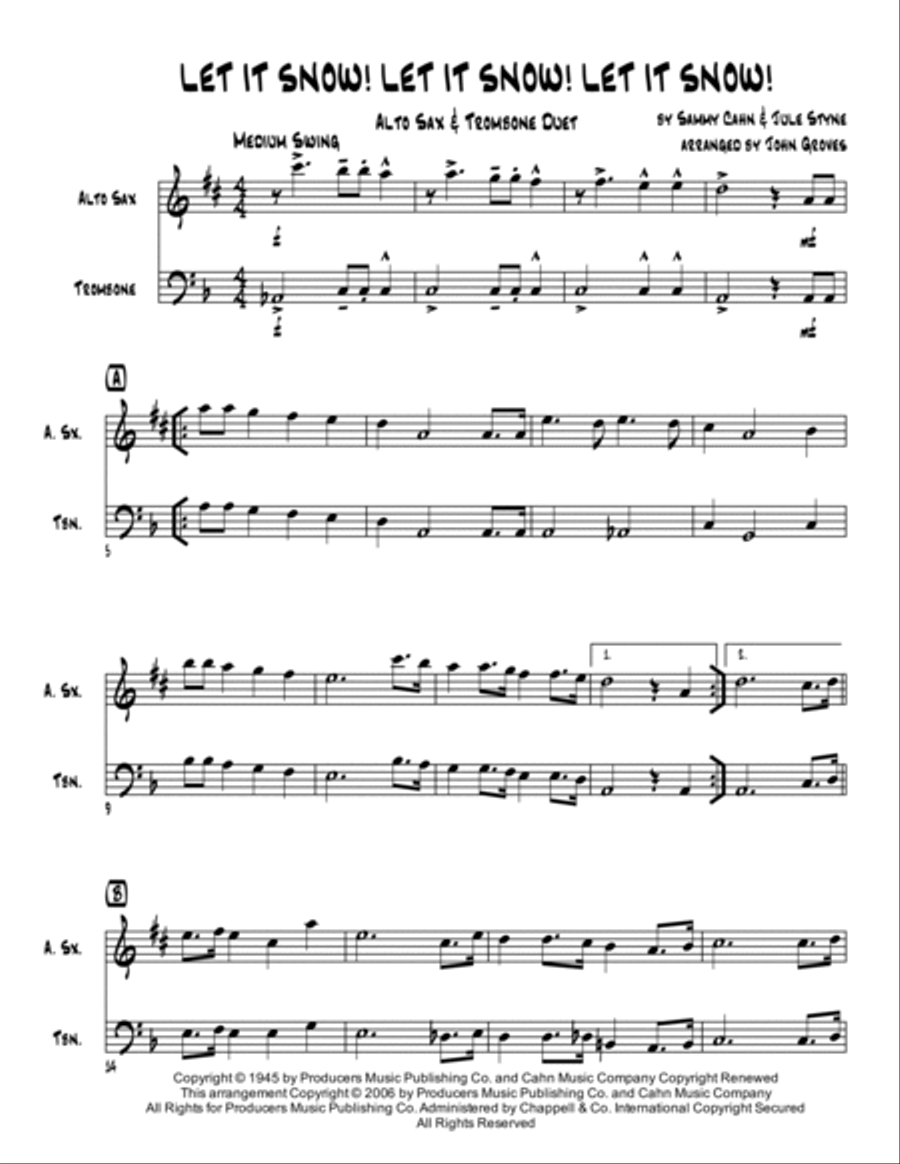 Let It Snow! Let It Snow! Let It Snow! Trombone Duet scores gallery preview page 2