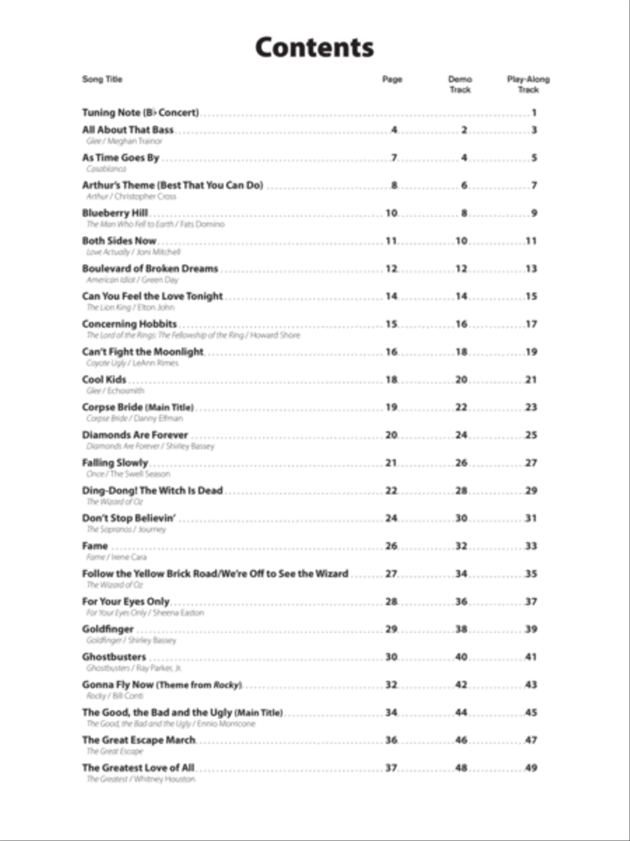 Top Hits from TV, Movies & Musicals Instrumental Solos Clarinet Solo scores gallery preview page 2