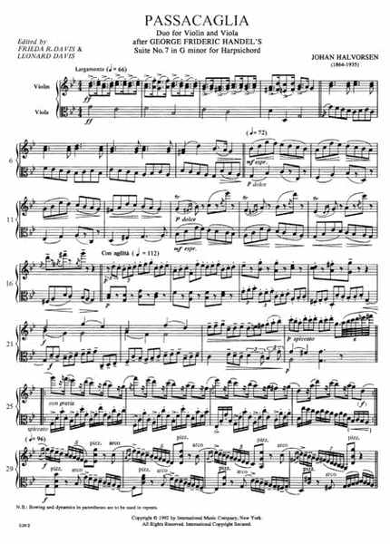Passacaglia - Duo for Violin and Viola