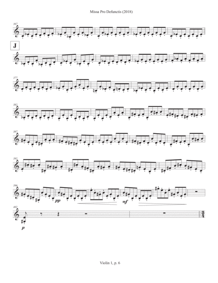 Missa Pro Defunctis (2018) violin 1 part