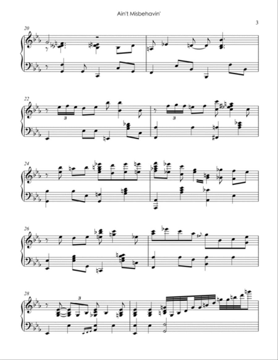 Ain't Misbehavin' Piano Solo scores gallery preview page 4