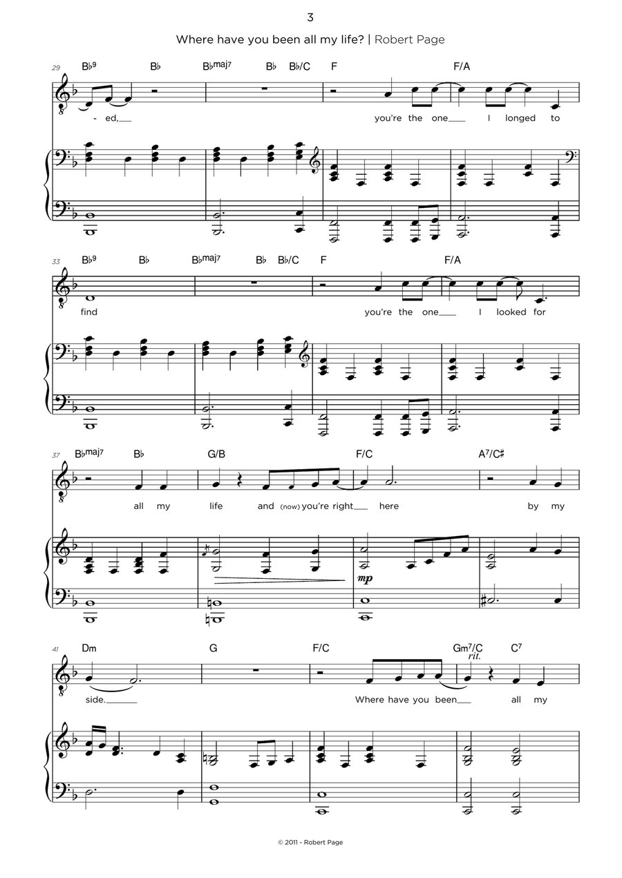 Where have you been all my life? Piano, Vocal scores gallery preview page 3