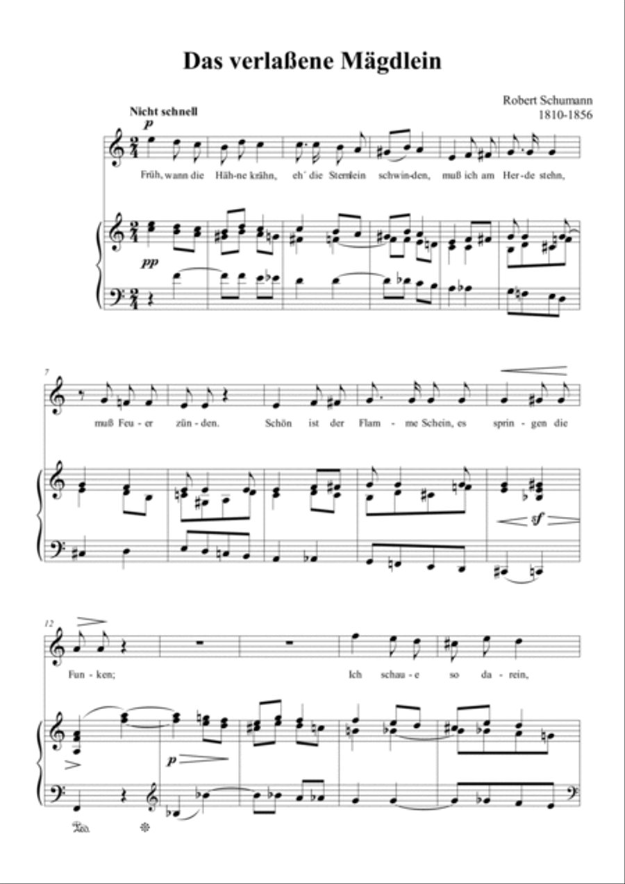 Schumann-Das verlaßene Mägdlein,Op.64 No.2 in a minor Voice scores gallery preview page 2
