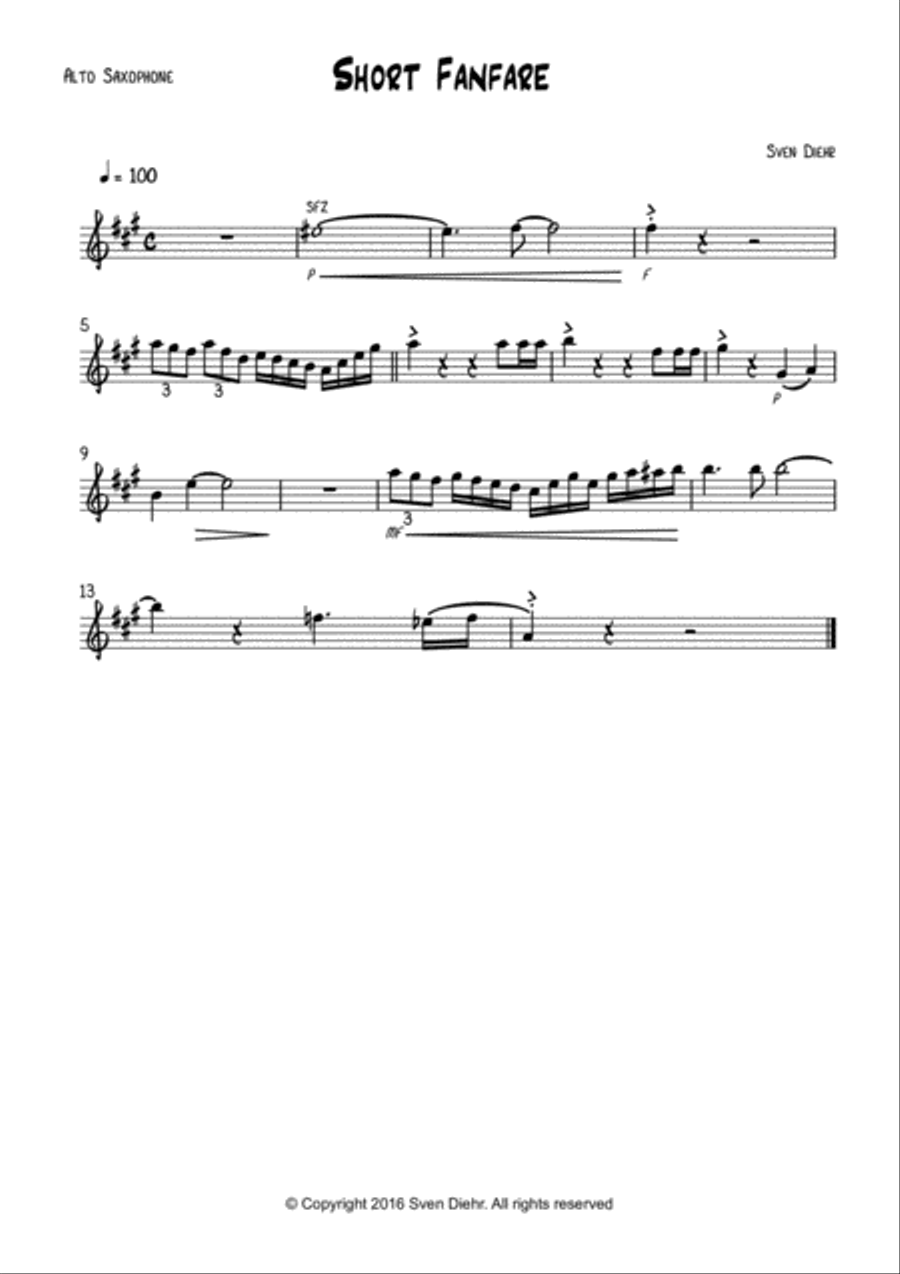 Short Fanfare Short Fanfare Small Ensemble scores gallery preview page 3