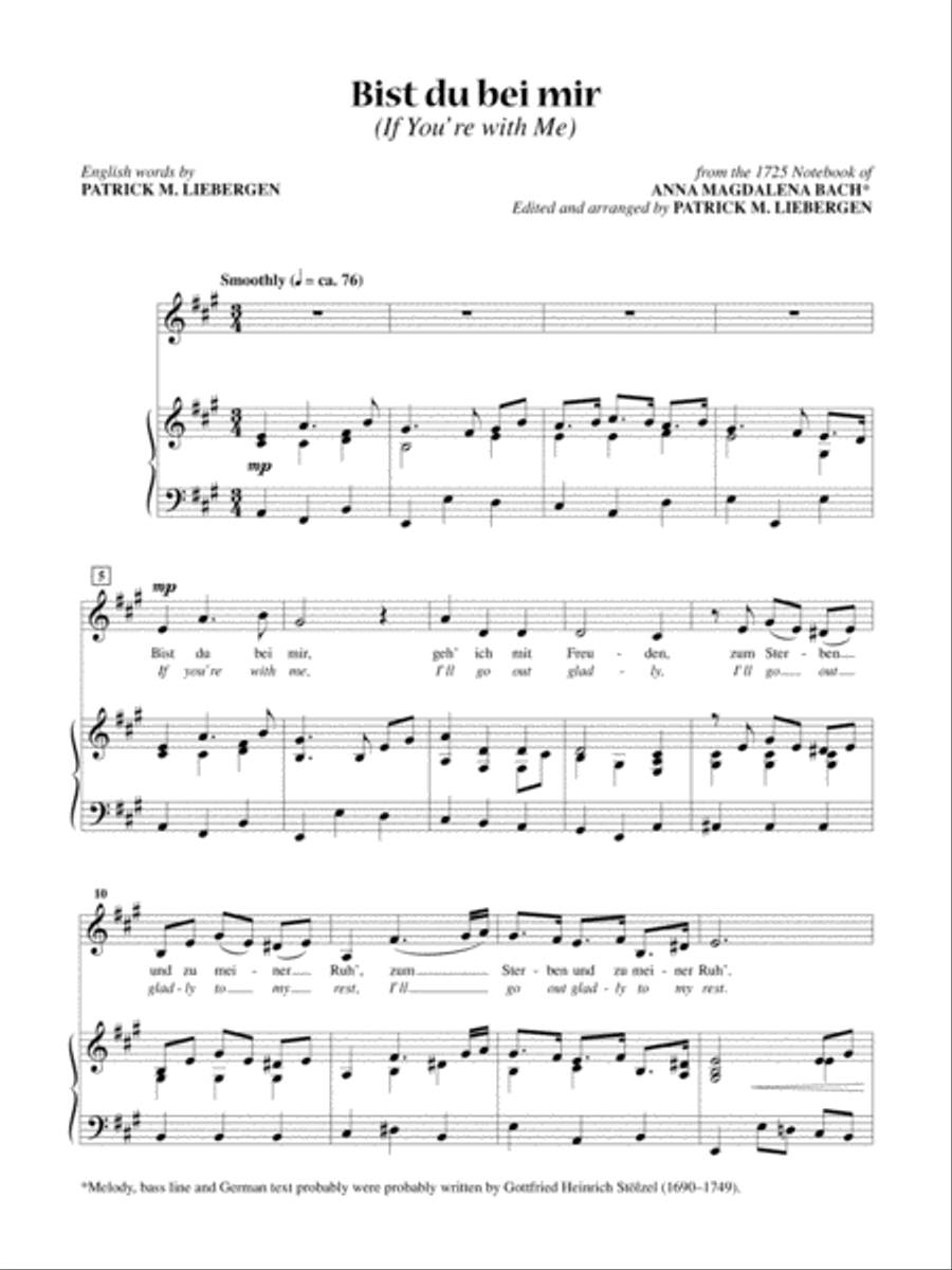 Bist Du Bei Mir (If You're with Me) [Low Voice] Low Voice scores gallery preview page 1
