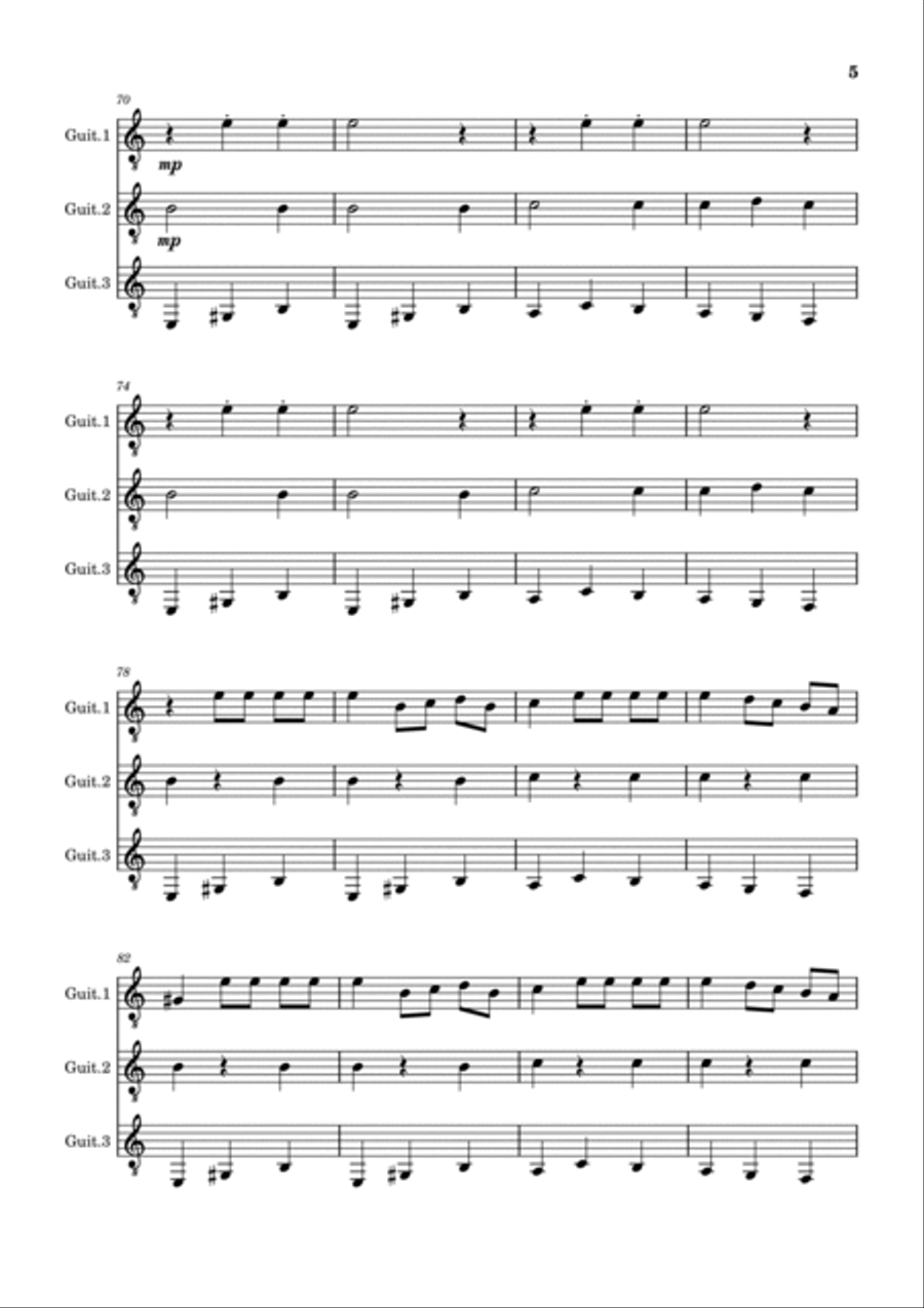 Malagueña Guitar Ensemble scores gallery preview page 5