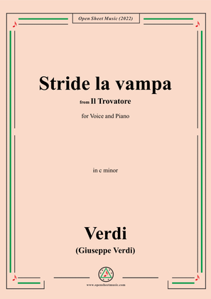 Verdi-Stride la vampa,from 'Il Trovatore',in c minor,for Voice and Piano
