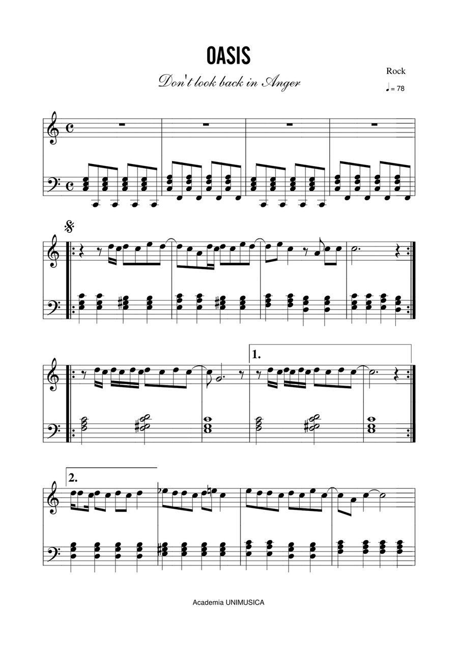Don't Look Back In Anger Small Ensemble scores gallery preview page 1
