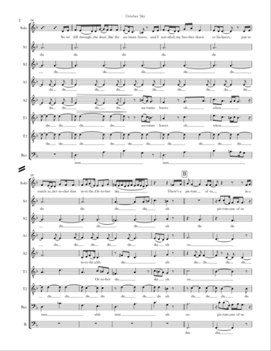 October Sky Divisi scores gallery preview page 2