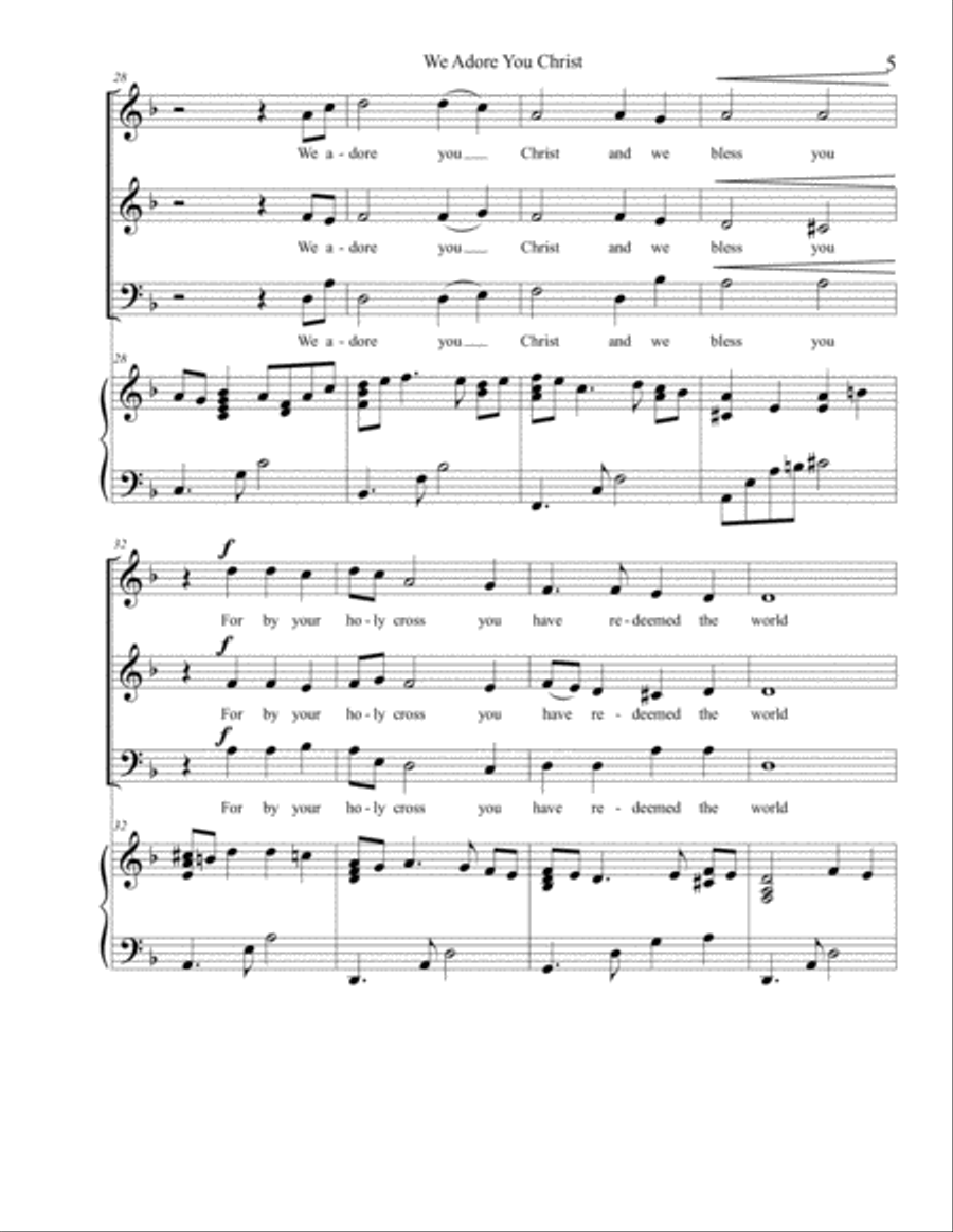 We Adore you Christ 3-Part scores gallery preview page 5