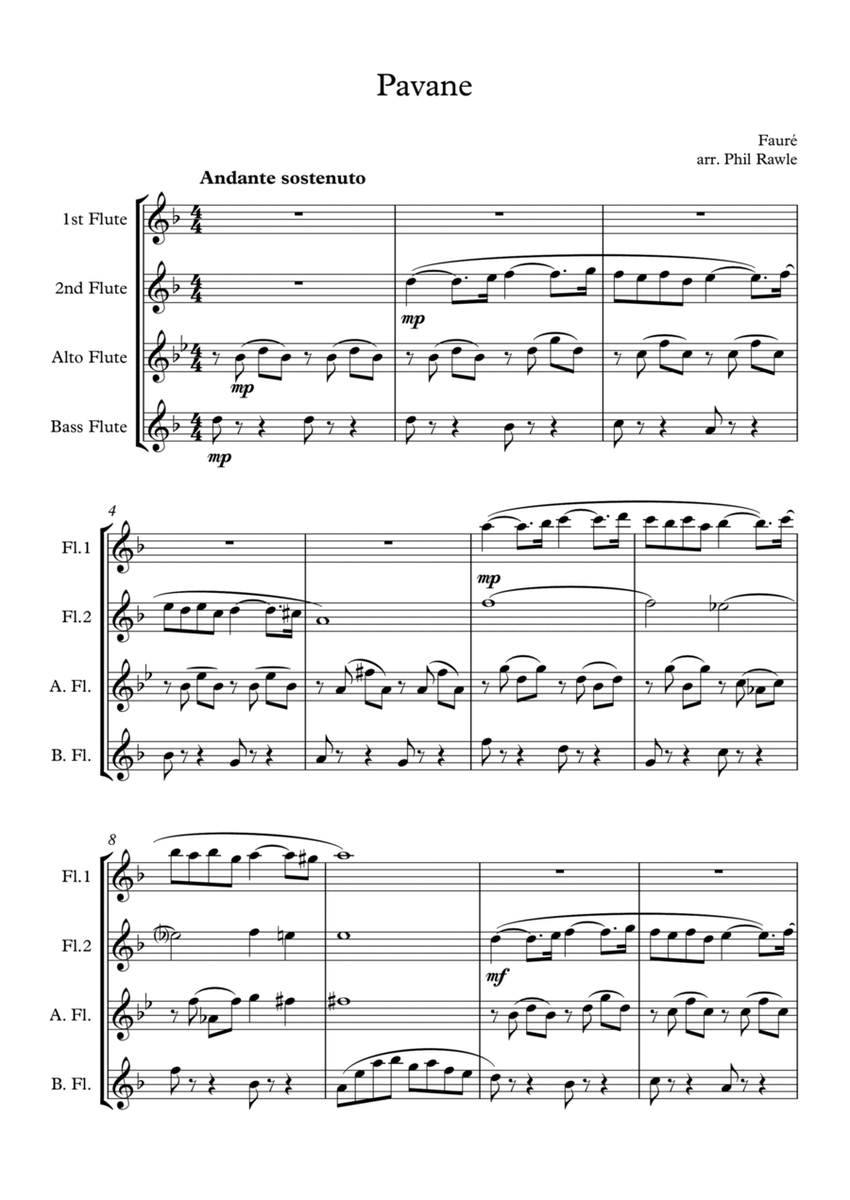 Pavane - Flute Quartet image number null