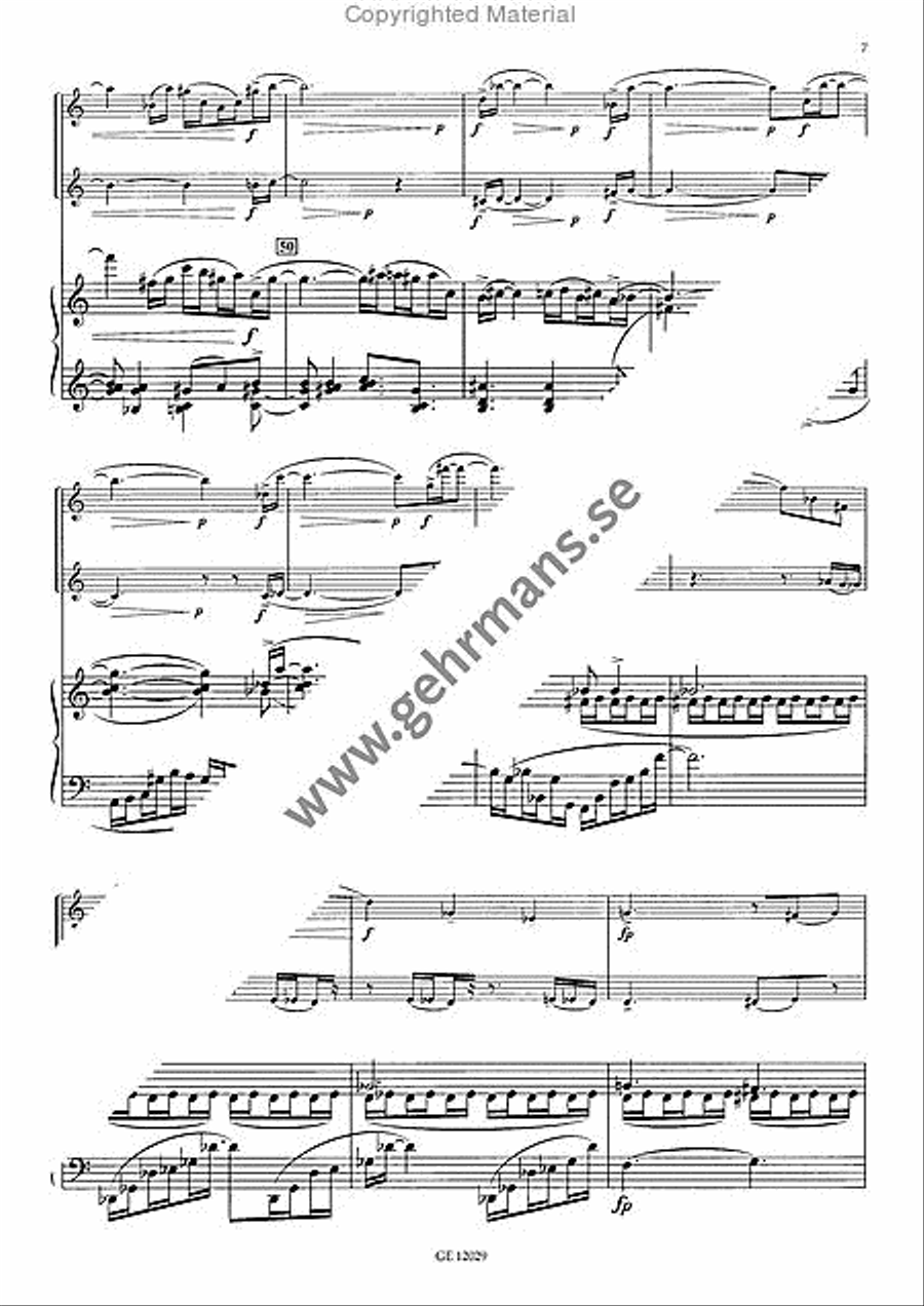 Trio per violino, corno e pianoforte Violin scores gallery preview page 6