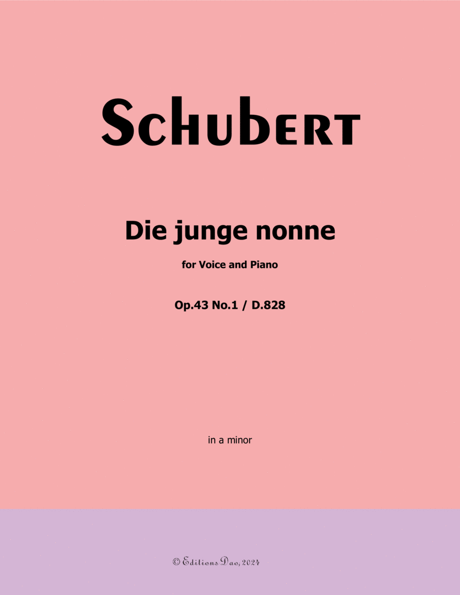 Die junge nonne, by Schubert, D.828, in a minor Voice scores gallery preview page 1