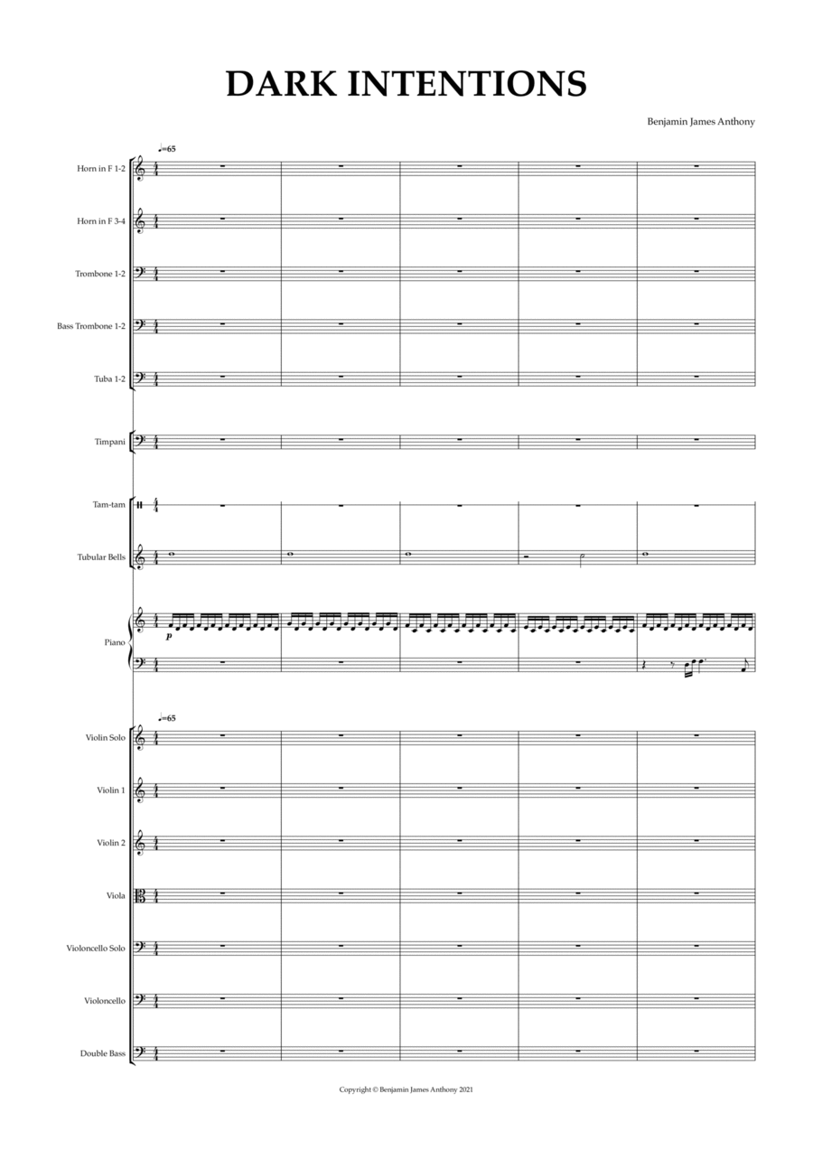 Dark Intentions Full Orchestra scores gallery preview page 1
