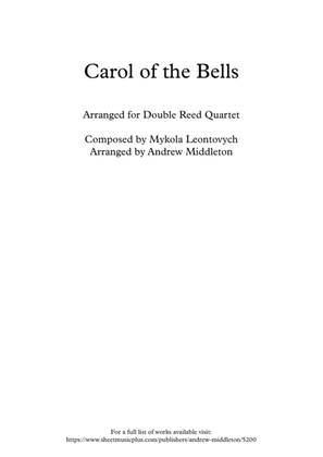 Book cover for Carol of the Bells arranged for Double Reed Quartet