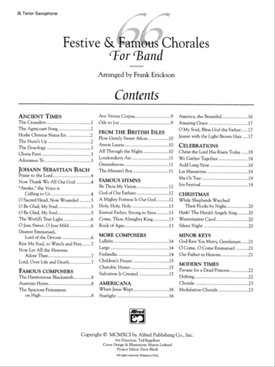 66 Festive & Famous Chorales for Band Concert Band scores gallery preview page 2