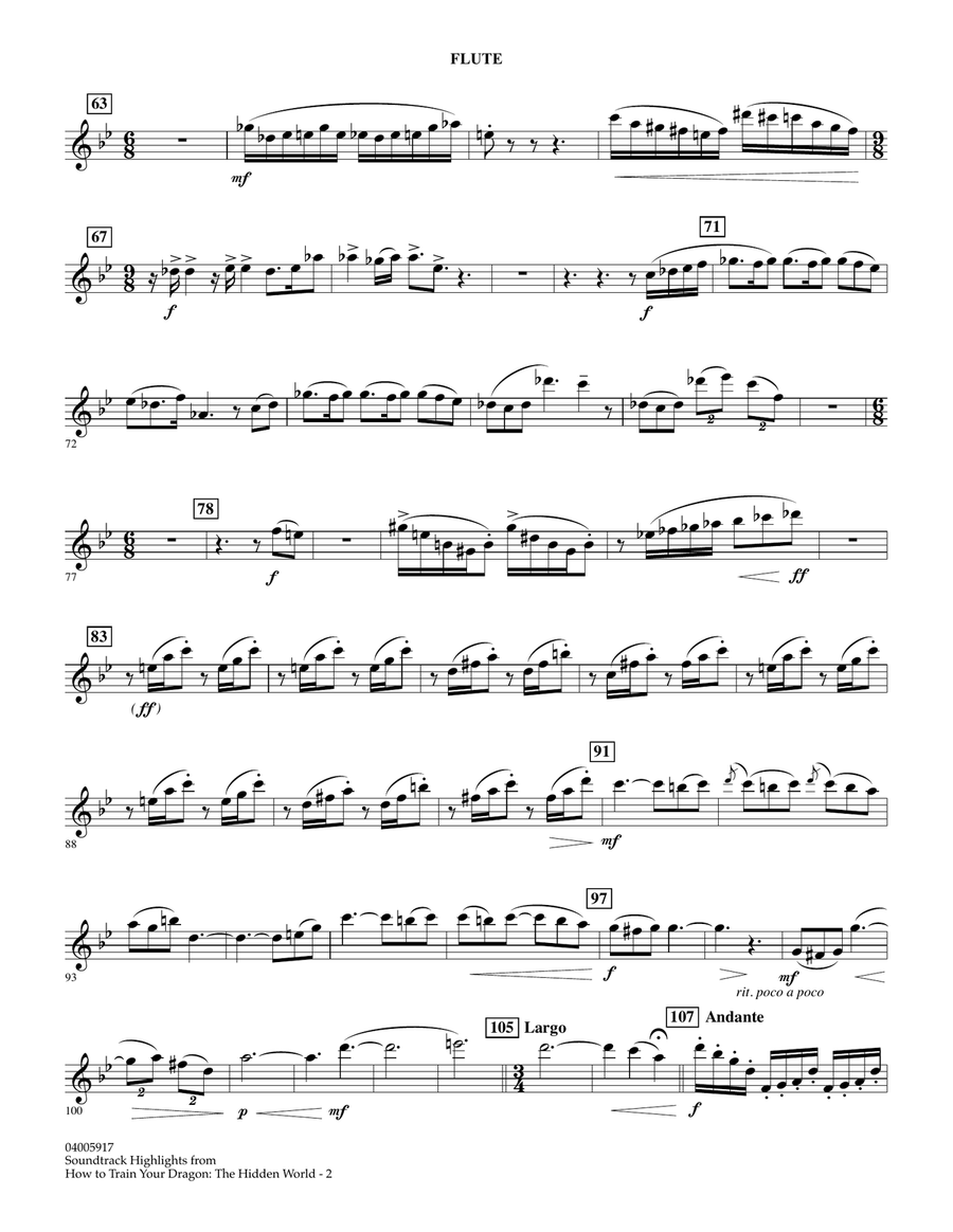 How To Train Your Dragon: The Hidden World (arr. Michael Brown) - Flute Concert Band scores gallery preview page 2
