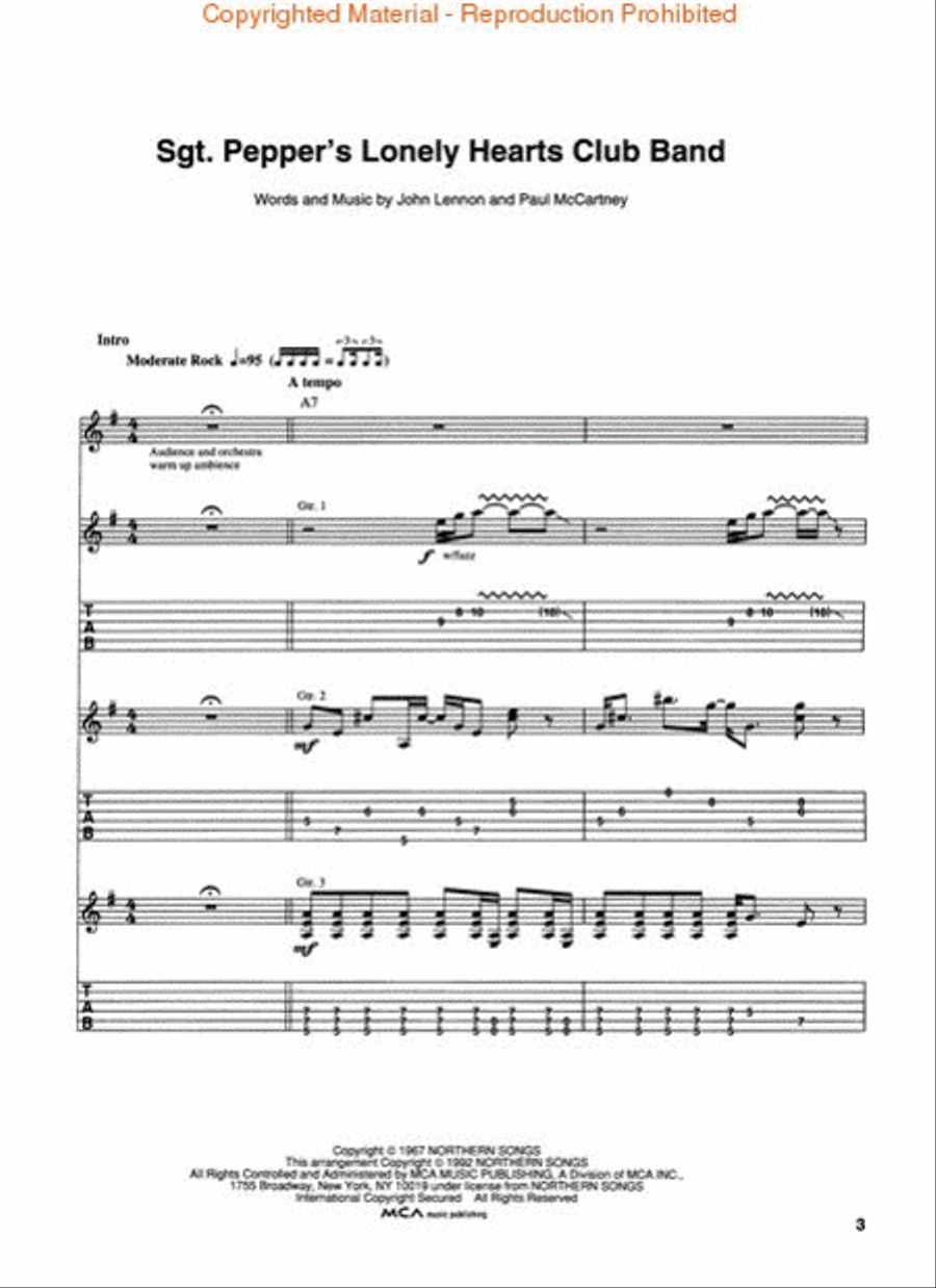 The Beatles - Sgt. Pepper's Lonely Hearts Club Band - Updated Edition Electric Guitar scores gallery preview page 2