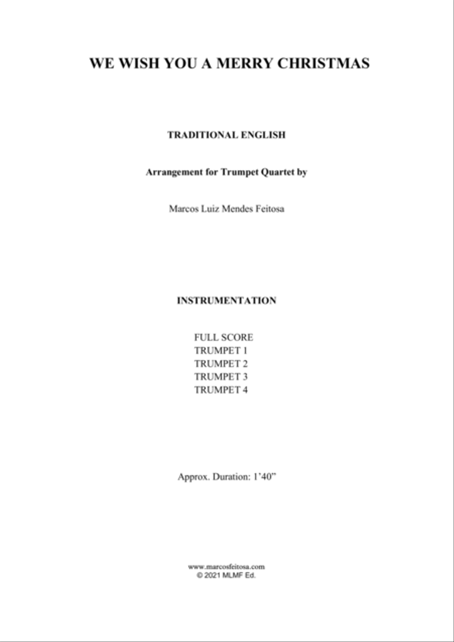 We Wish You A Merry Christmas - Trumpet Quartet Brass Ensemble scores gallery preview page 2