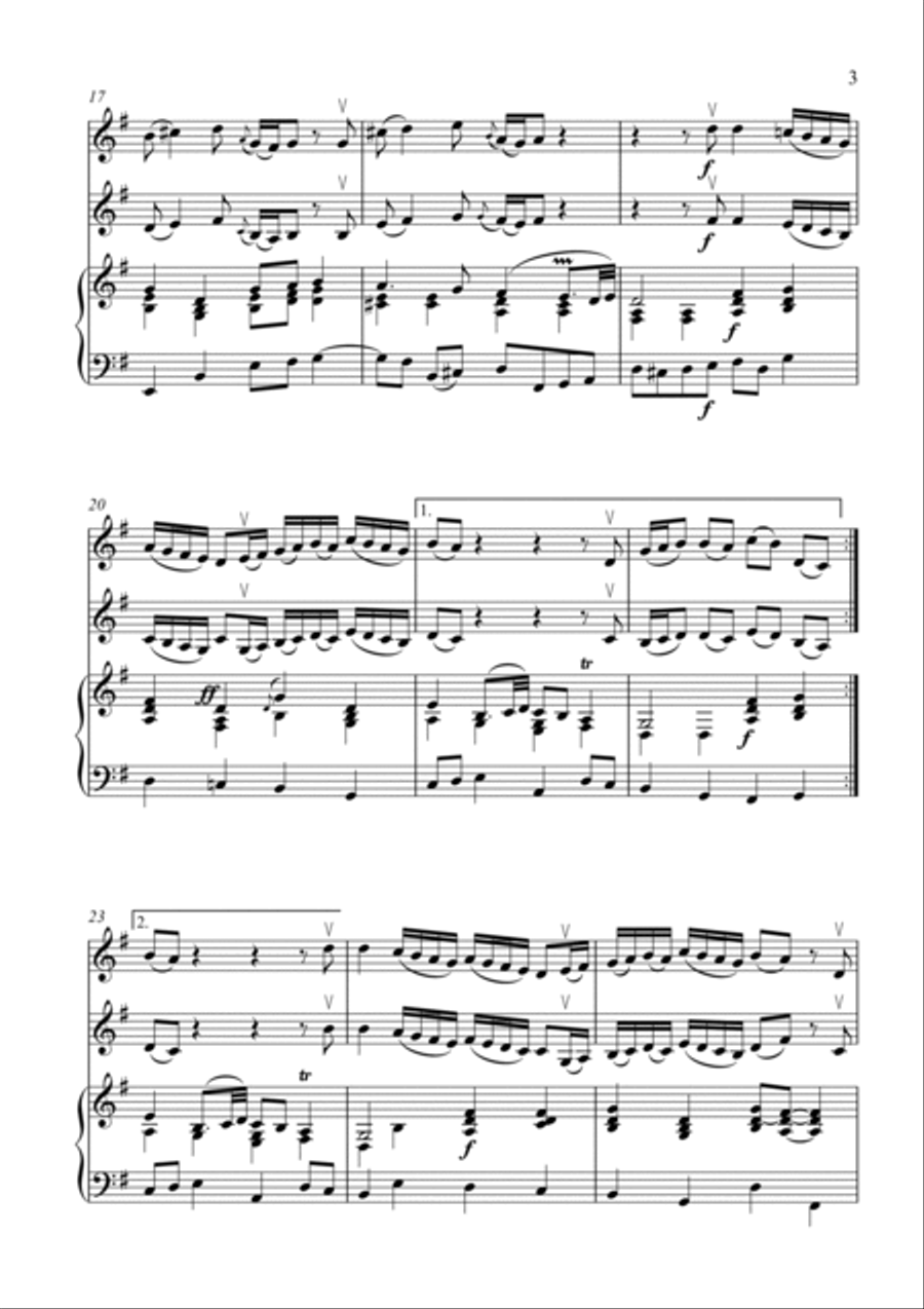 Sleepers Awake! (Wachet Auf!) (BWV 140) - for 2 Violins & Piano (Part of 