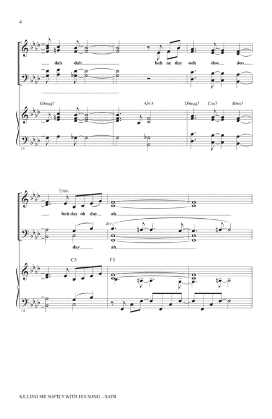 Killing Me Softly With His Song (arr. Paris Rutherford) 4-Part scores gallery preview page 2
