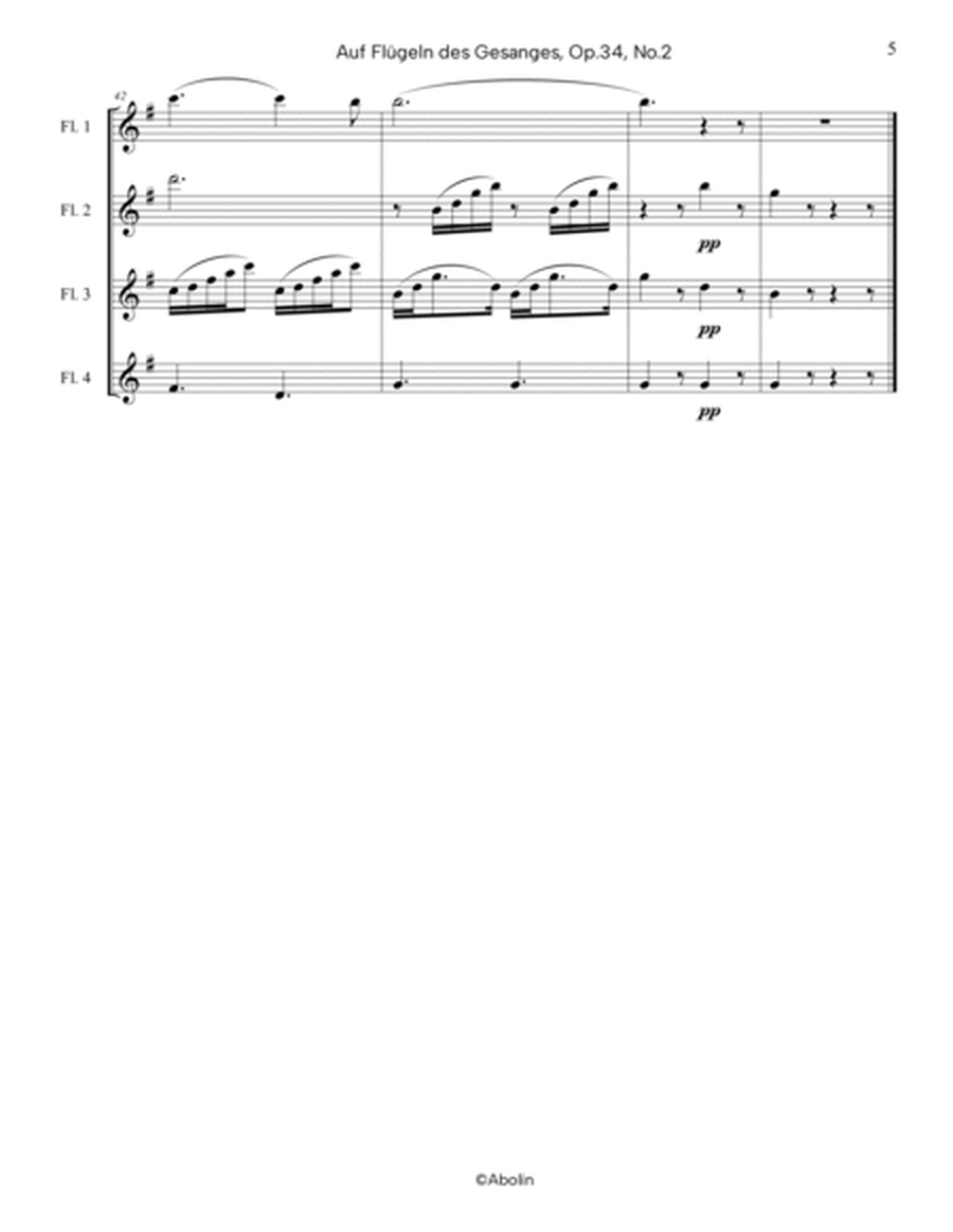 Mendelssohn: On Wings of Song, Op.34, No.2 - Flute Quartet image number null