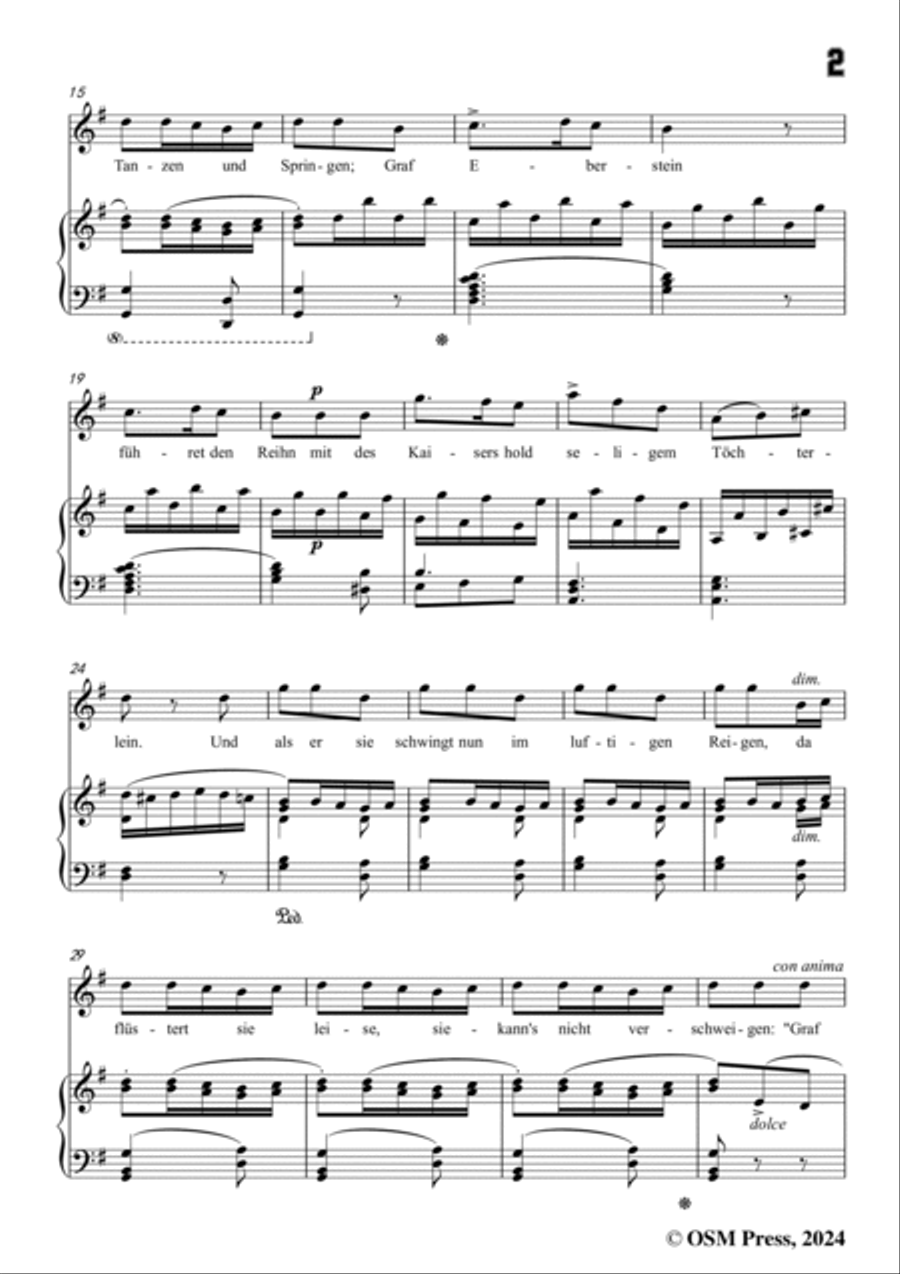 C. Loewe-Graf Eberstein(Zu Speier im Saale da hebt sich ein Klingen),in G Major Voice scores gallery preview page 3