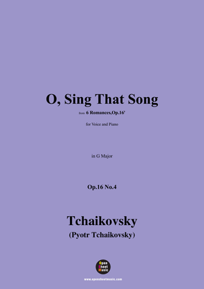 Book cover for Tchaikovsky-O,Sing That Song,in G Major,Op.16 No.4