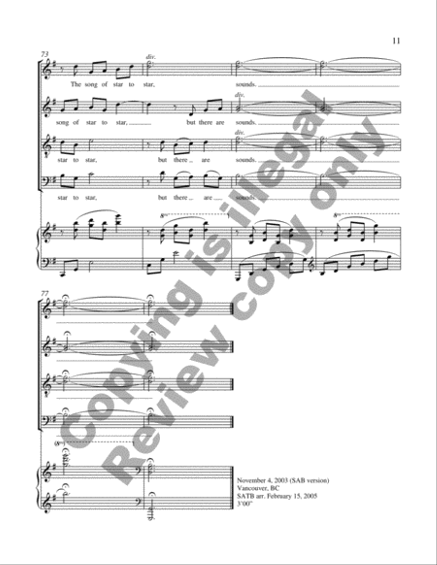 Voices of Earth: 3. Voices of Earth 4-Part scores gallery preview page 11