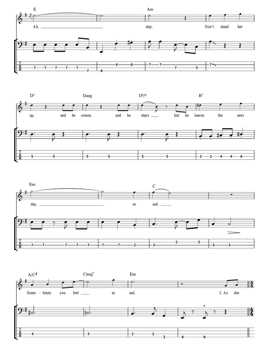 Another Day Another Day Bass Guitar Tablature scores gallery preview page 4