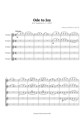 Book cover for Ode to Joy by Beethoven for Trumpet Quintet