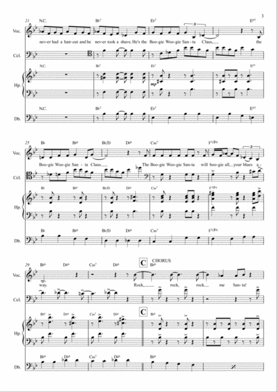 Boogie Woogie Santa Claus Small Ensemble scores gallery preview page 4