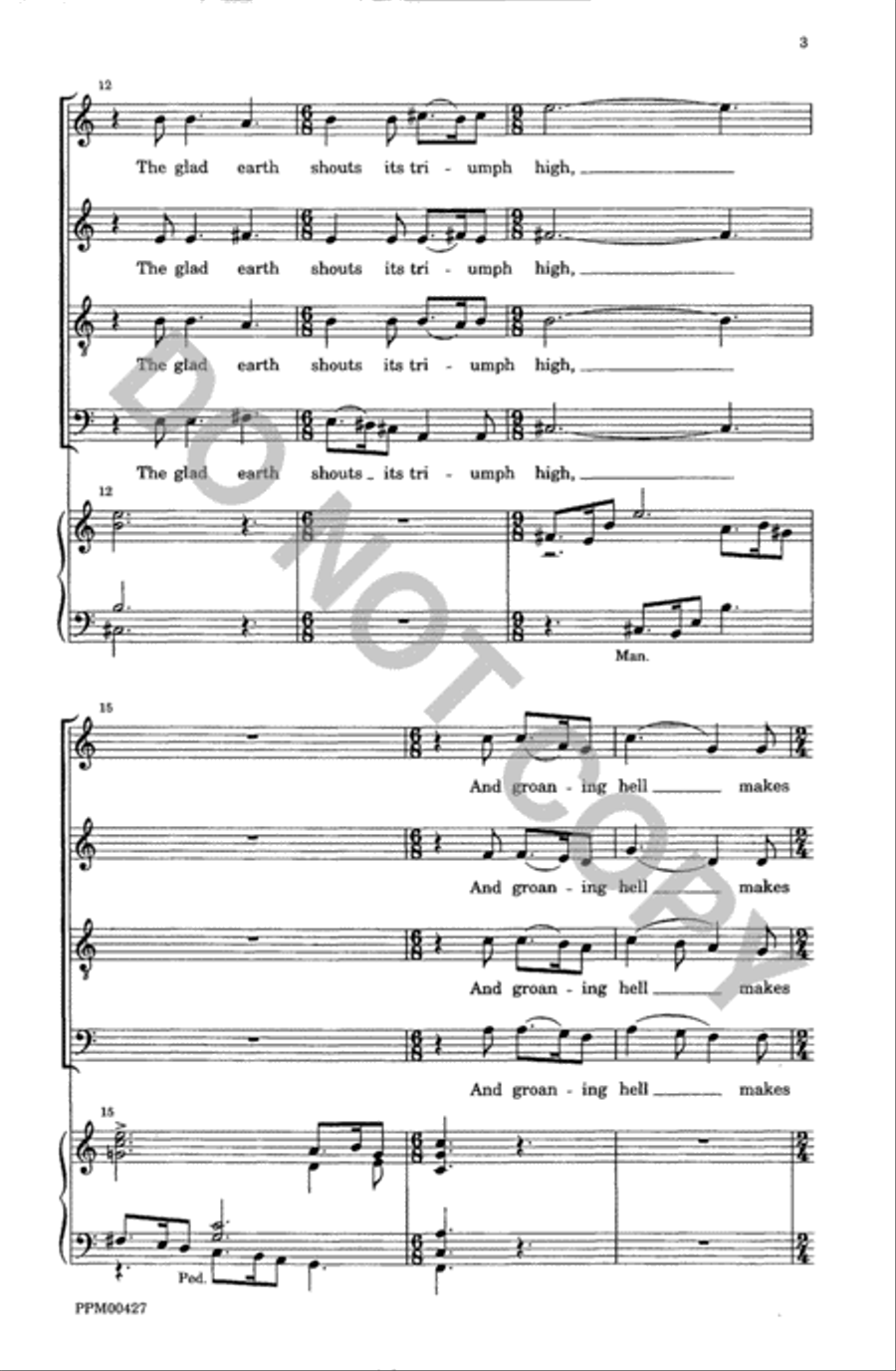 Light's Glittering Morn 4-Part scores gallery preview page 4