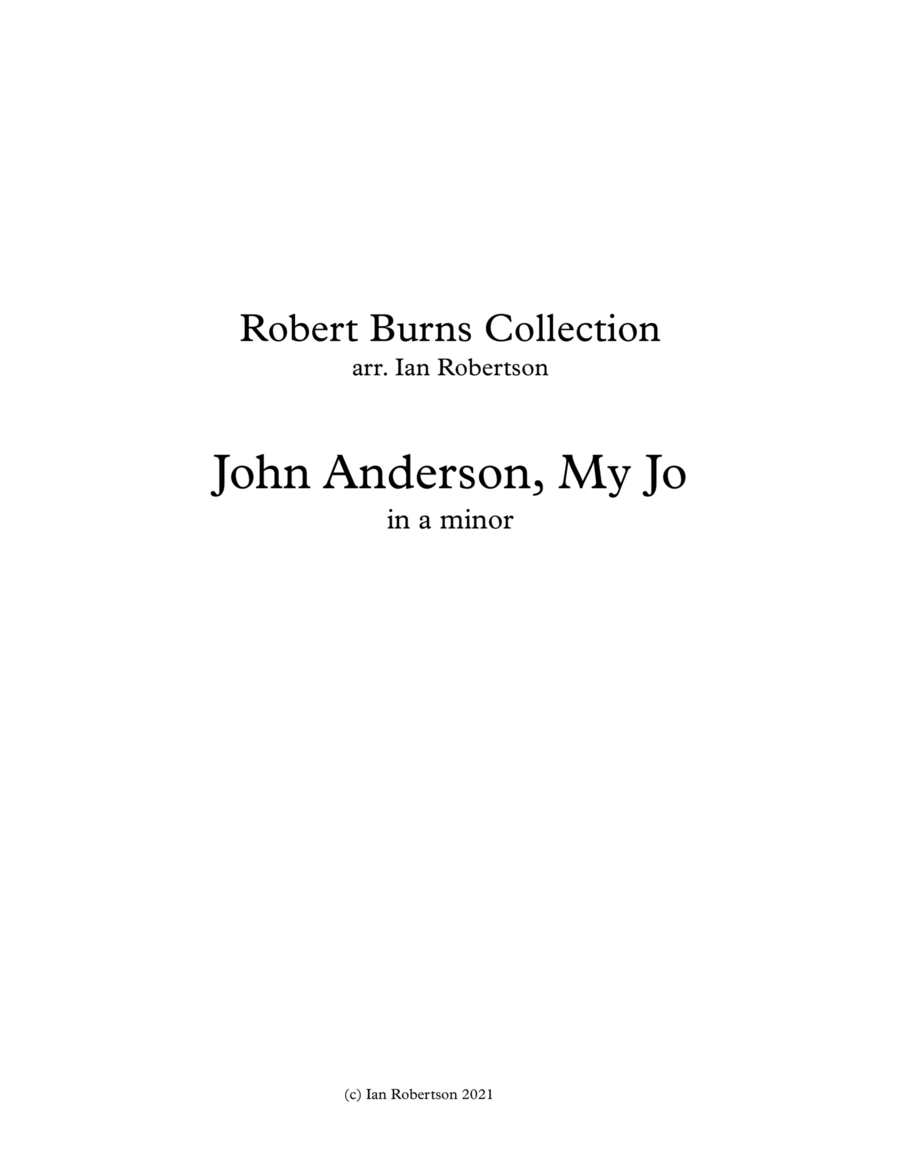 John Anderson My Jo in a minor (Burns) Voice scores gallery preview page 1