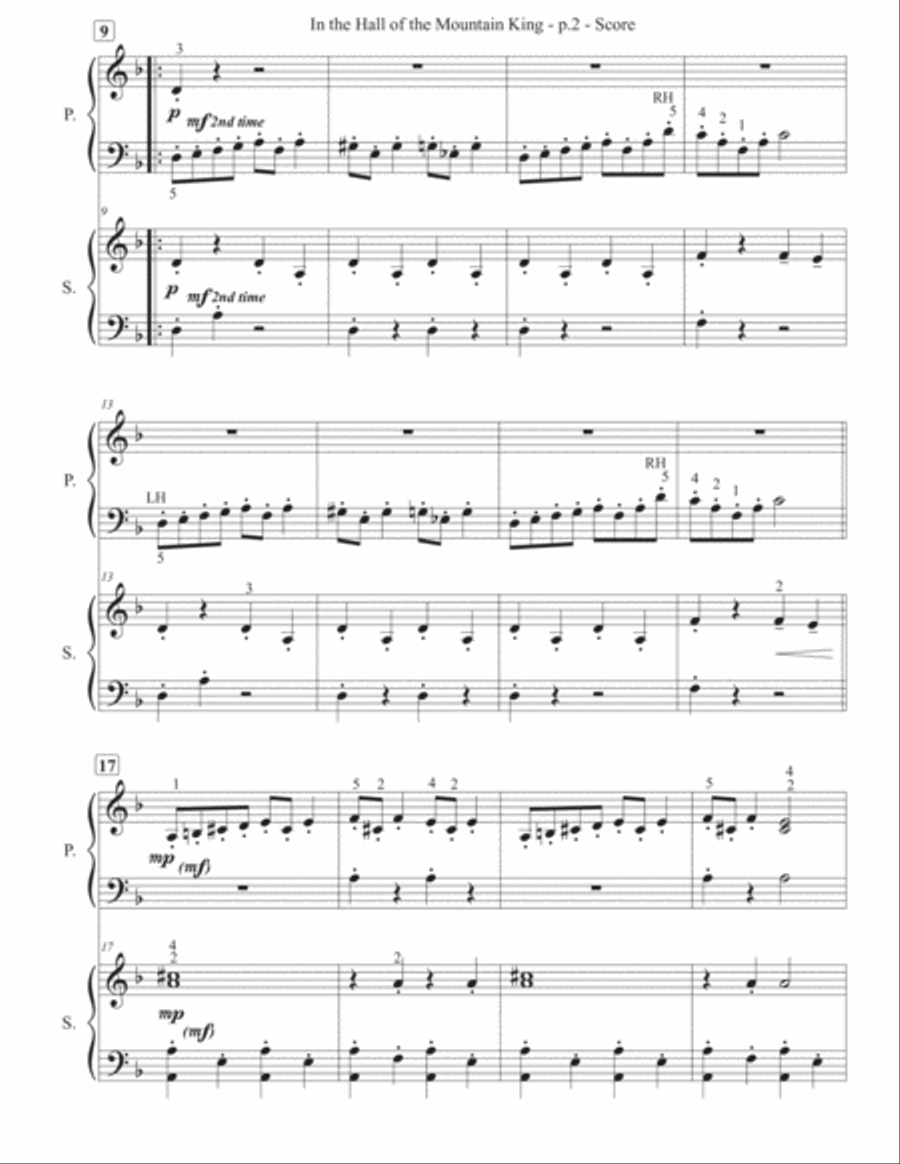 In the Hall of the Mountain King - Piano/Keyboard Duet Piano scores gallery preview page 3