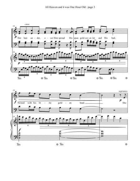 2. One Hour Old (All Heaven and it was One Hour Old) : SATB Choir & Piano image number null