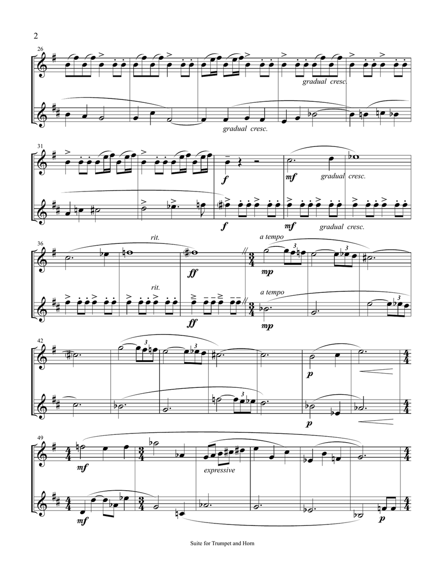 SUITE for TRUMPET and HORN Brass Ensemble scores gallery preview page 3