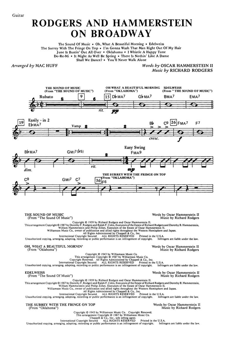 Rodgers and Hammerstein on Broadway (Medley) (arr. Mac Huff) - Guitar