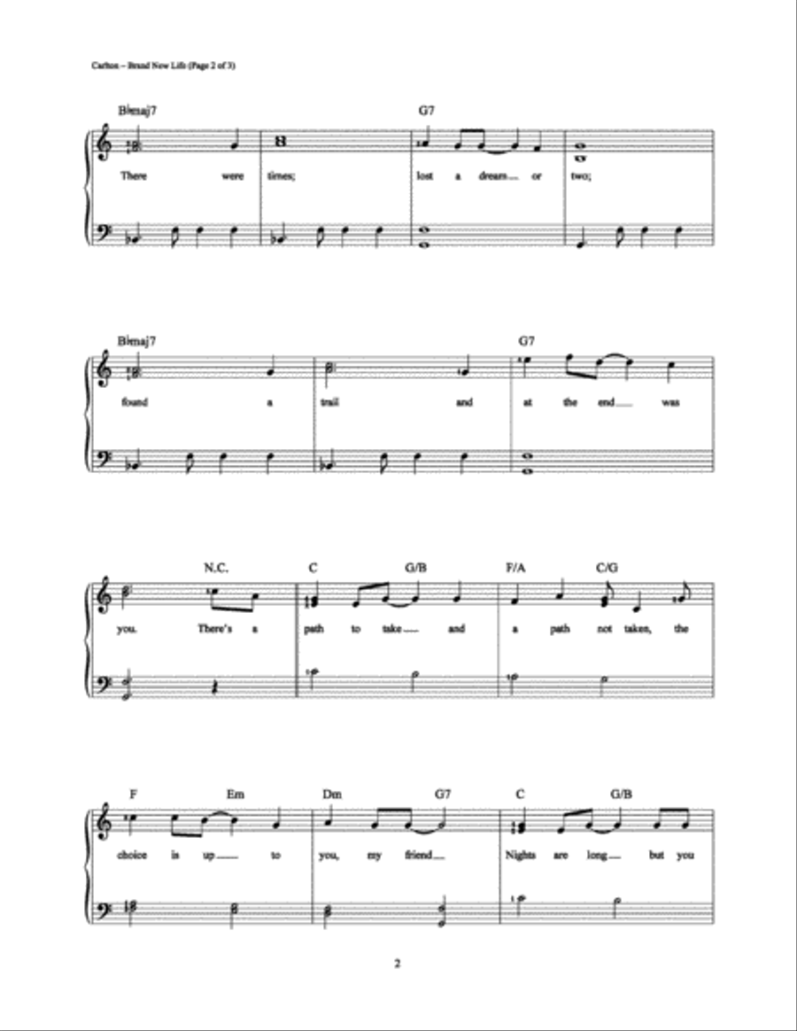 Brand New Life Easy Piano scores gallery preview page 2