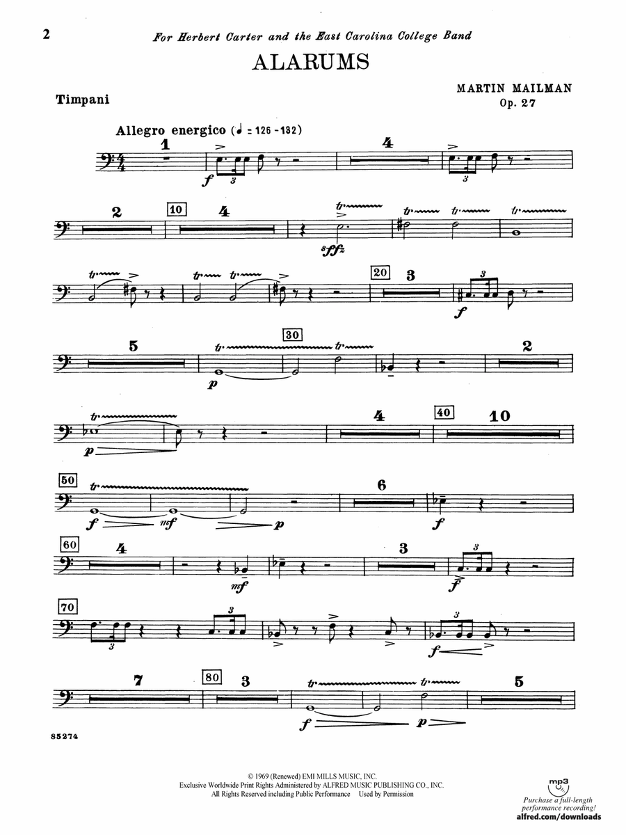 Alarums, Op. 27: Timpani