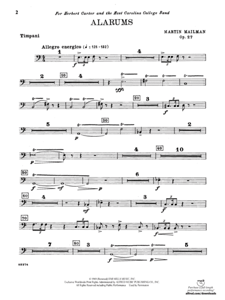 Alarums, Op. 27: Timpani