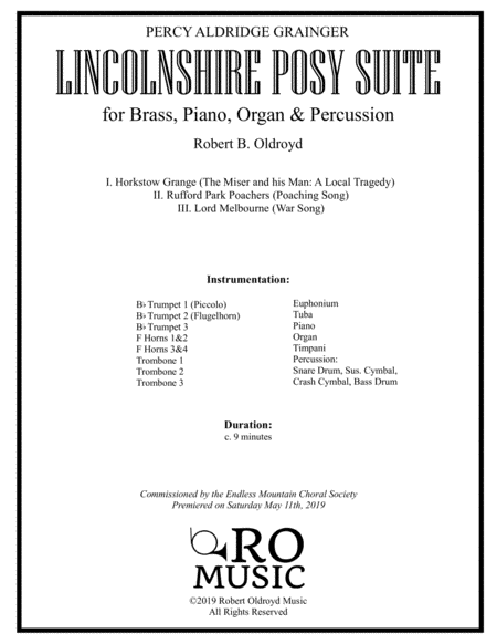 Lincolnshire Posy Suite for Brass Choir