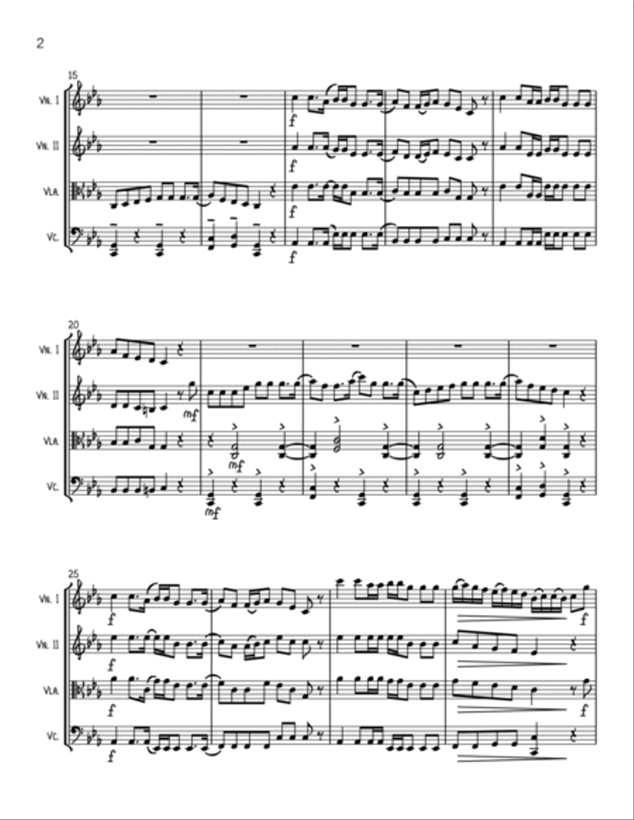 The Wellerman Sea Shanty - String Quartet String Quartet scores gallery preview page 2