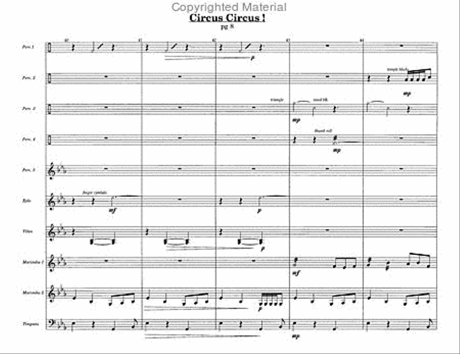 Circus Circus ! Percussion Ensemble scores gallery preview page 5
