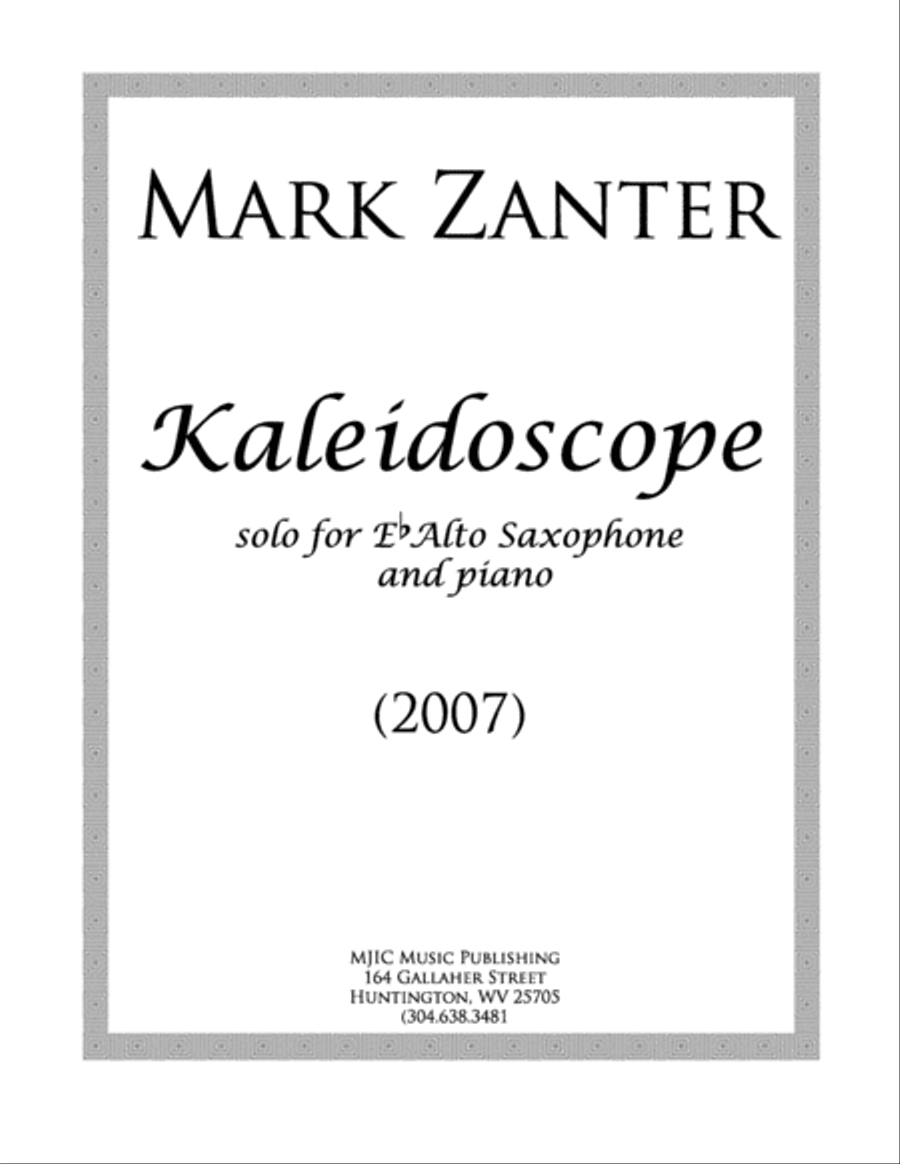 Kaleidoscope (2007) for alto saxophone and piano Alto Saxophone scores gallery preview page 1