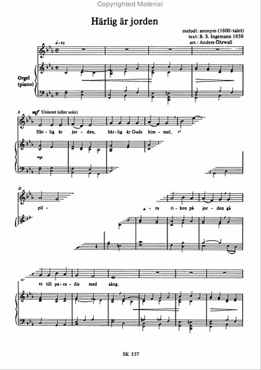 Harlig ar jorden 4-Part scores gallery preview page 2