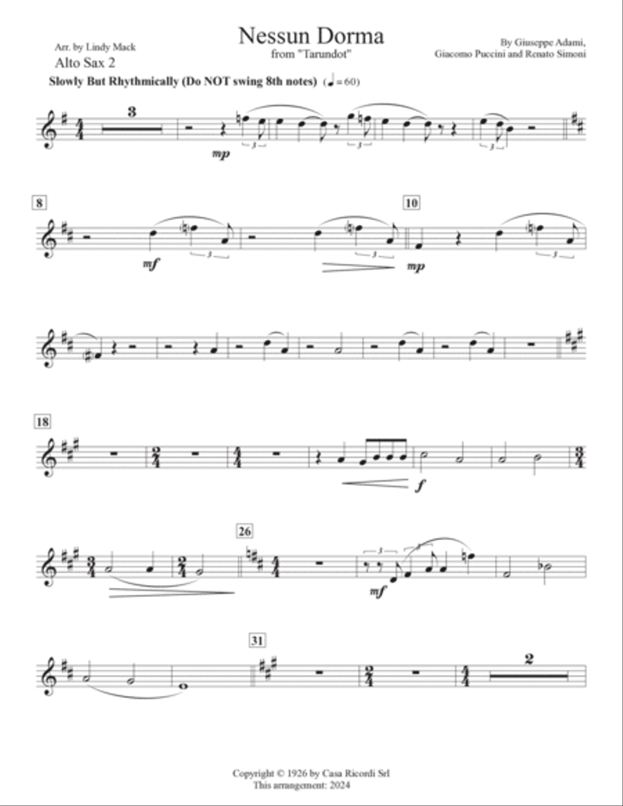 Nessun Dorma Jazz Ensemble scores gallery preview page 5